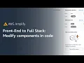 Frontend to Full Stack Modify AWS Amplify Studio Components in Code Amazon Web Services
