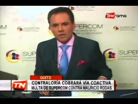 Contraloría cobrará vía coactiva multa de Supercom contra Mauricio Rodas