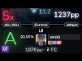 Download Lagu 🔴 11.2⭐ mrekk | paraoka - L9 [Extreme] +HDDTHR 98.55% | 1237pp 5❌ - osu!