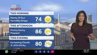 Mostly sunny less humid today wet weather returns Sunday for south-central PA