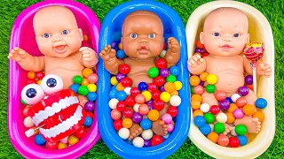 Satisfying Video l Mixing All My Candy Balls with Make Glossy Slime Pasture & Clay Cutting ASMR #05