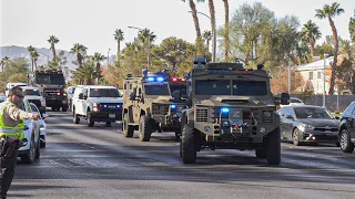 MASSIVE SWAT CONVOY SWAT Units Responding Code 3 - Las Vegas Metro Police Department SWAT Team