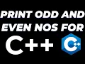 C program to print even and odd numbers using for loop tutorial
