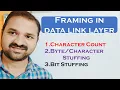 Framing in Data Link Layer Design Issues Byte Stuffing Bit Stuffing Character Count CN