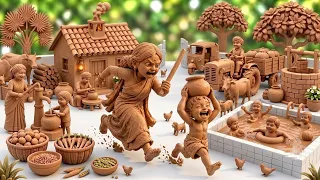 DIY Miniature Clay House | 12 Cute Tiny Kitchen Set Making | How to make handmade kitchen set mitti 