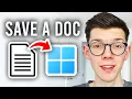 How To Save Document On Computer - Step By Step