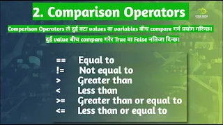 Python Operators Arithmetic Comparison Logical Explained in Nepali Dibash Gautam