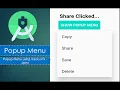 Popup Menu using menu xml Android Studio Java
