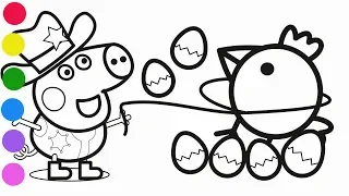 Coloring Pages Peppa Pig to Learn Colors Learn To Color For Kids Toddlers