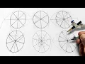 Divide a circle into 2 3 4 5 6 7 8 9 10 11