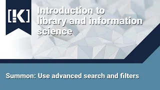 Summon Use advanced search and filters
