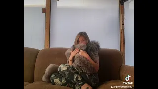 Cuddle time with fluffy scarf