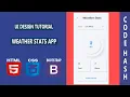 UI Design Tutorial - Weather Stats App UI with Neomorphism HTML CSS BOOTSTRAP