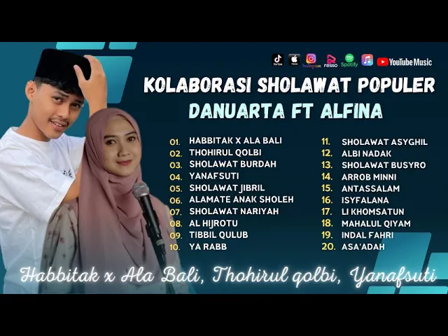 Download MP3 Alfina Nindiyani Ft Danuarta - Habbitak X Ala Bali - Thohirul Qolbi - Yanafsuti | Sholawat Terbaru