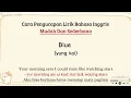 Download Lagu Blue - yung kai | Cara baca lirik lagu bahasa inggris mudah (easy lyrics)