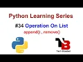 Operations On List In Python With Examples - 2 append remove Add Element To The List