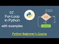 Python for Beginners 07 For Loop in Python Explained with Examples