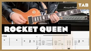 guns n roses rocket queen guitar tab lesson cover tutorial