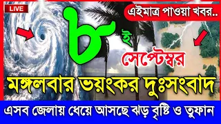 আবহাওয়ার খবর আজকের, নিম্নচাপ ঘূর্ণিঝড় ও বৃষ্টির সতর্ক, 8 September 2026, Bangladesh Weather Report