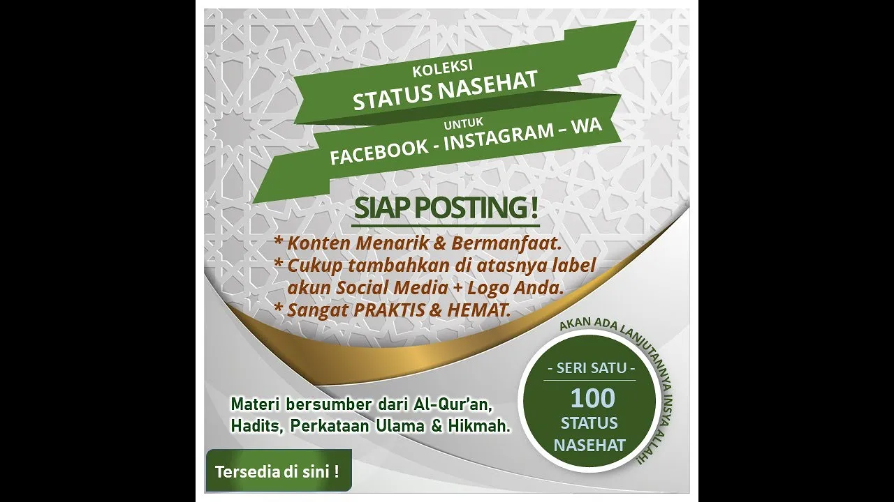 KOLEKSI BANNER STATUS NASEHAT - SERI SATU