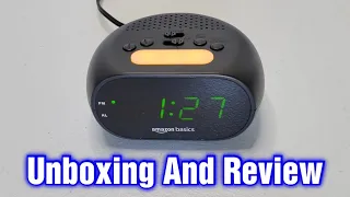 Amazon Basics Small Digital Oval Alarm Clock - Unboxing Review