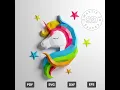Unicorn 3D Papercraft Template Crafting template parts easily with this guide