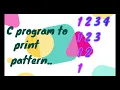 C Program to print patterns half pyramid of number c programming vs code Govind Gupta