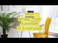 How to filter an array in PHP