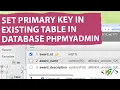How to Set Primary Key in Column in Existing Table in Database PhpMyAdmin