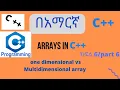 C array tutorials in Amharic part I one dimensional array multidimensional array