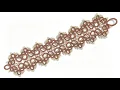 Lace tatting bracelet making to make beaded tatting jewelry DIY - style