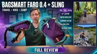 BAGSMART Faro 0.4 & Faro Sling Full Review. Perfect Bags for travel, hiking, camping etc