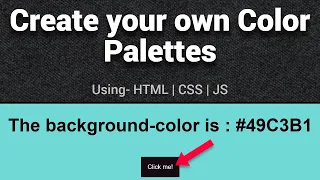 Make your own Color Palettes Project using HTML CSS JS From Scratch