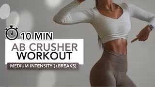 10 MIN MEDIUM AB CRUSHER WORKOUT (With Breaks) | Flat & Toned Belly, Ab Lines | Eylem Abaci