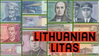 Bills Notes Banknotes of last issue of the Lithuanian Litas Lithuania Currency Before Euro