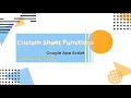 Google App Script Custom Sheet Functions
