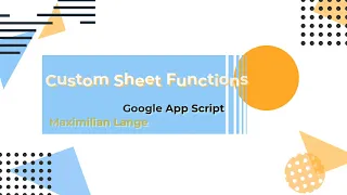 Google App Script Custom Sheet Functions