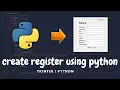 Create Register Form using python python for beginner tkinter