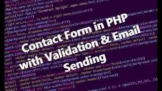 Contact form using PHP validating form using JavaScript - Part 2