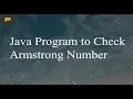 Java Program to Check Armstrong Number
