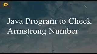 Java Program to Check Armstrong Number