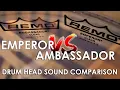 Remo Emperor VS Ambassador Clear Tom Head Sound Comparison Drum Dog
