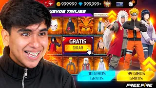 HACIENDO RACHA 🔥😱 CON LA COLABORACION DE NARUTO!!🔥😱 EN FREE FIRE 🤑 😱