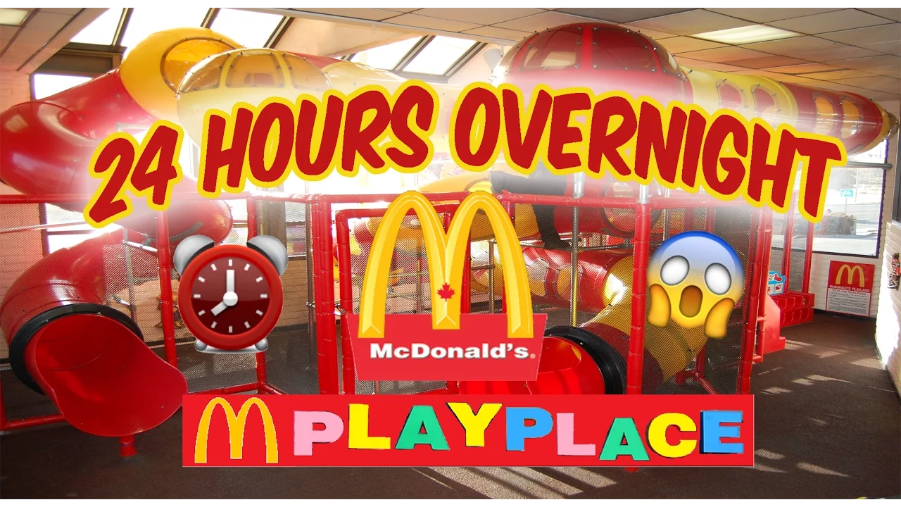 (OMG!) 24 HOUR OVERNIGHT in MCDONALDS PLAYPLACE FORT ⏰ | LOCKED in MCDONALDS PLAY PLACE OVERNIGHT 😰