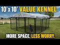 10 x 10 Value Kennel - Large Outdoor Dog Run for Backyard Easy Setup Weather Protection