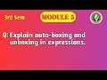 VTU OOP with Java Module 5 Autoboxing Unboxing Explained BCS306A