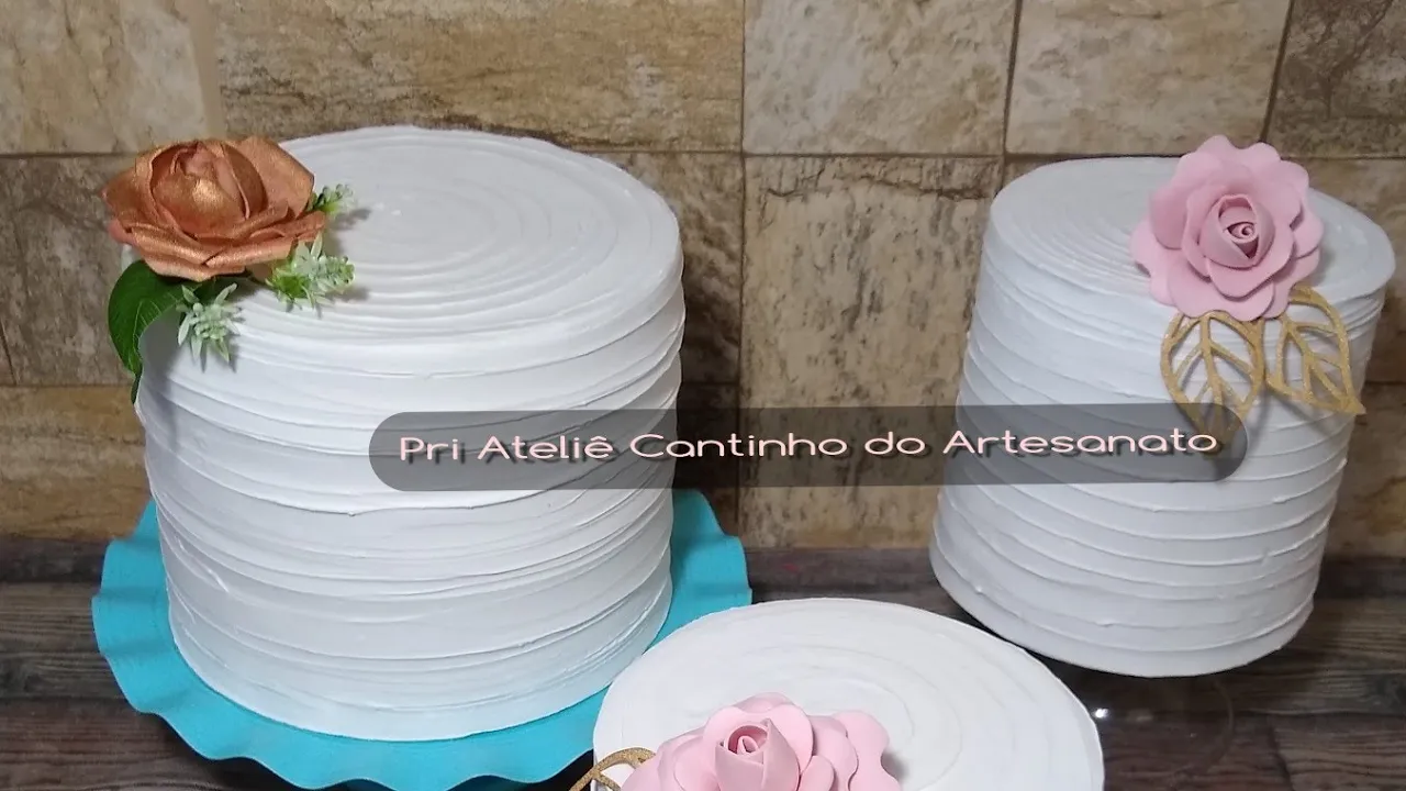 Montagem Bolo Fake de Eva - Técnica imita bolo Espatulado