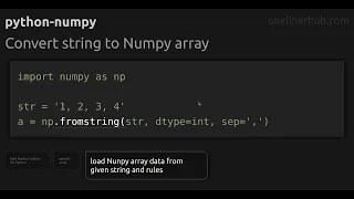 Convert string to Numpy array