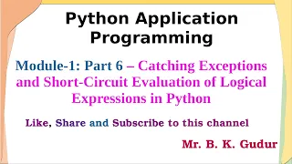 Catching Exceptions and Short-Circuit Evaluation of Logical Expressions in Python