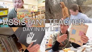 ASSISTANT TEACHER DAY IN MY LIFE prepping materials behavior discussions children s books etc